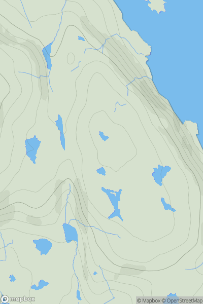 Thumbnail image for Cnoc Loch nam Faoileag [Harris and Nearby Islands] showing contour plot for surrounding peak